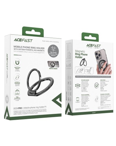 Тримач для мобільного ACEFAST P1 mobile phone ring holder Black (6974316282976)