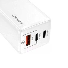 Сетевое зарядное устройство для Usams US-CC110 T33 65W 3 Ports GaN Mini Fast Charger white (CC110TC02)