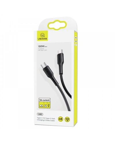 Кабель Usams US-SJ459 U43 Type-C TO Type-C 100W PDFast Charging &amp; Data Cable 1.2m black (SJ459USB01)