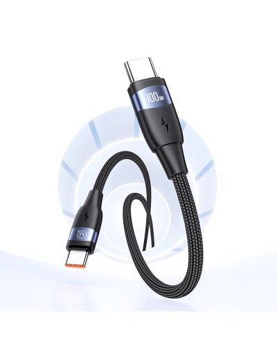 Кабель Usams US-SJ632 U85 Type-C To Type-C PD100W Aluminum Alloy Fast Charging &amp; Data Cable black (SJ632USB01)