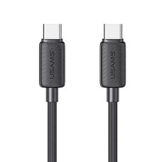 Кабель Usams US-SJ691 60W Striped Data Cable Type-C To Type-C-KY Series 1M black (SJ691USB01)