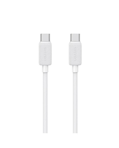 Кабель Usams US-SJ691 60W Striped Data Cable Type-C To Type-C-KY Series 1M white (SJ691USB02)