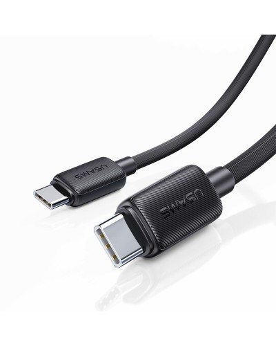 Кабель Usams US-SJ696 60W Striped Data Cable Type-C To Type-C-KY Series 2M black (SJ696USB01)