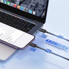 Кабель Usams US-SJ692 30W Striped Data Cable Type-C To Lightning-KY Series 1m black (SJ692USB01)