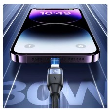 Кабель Usams US-SJ634 U85 Type-C для Lightning PD 30W Aluminum Alloy Fast Charging &amp; Data Cable 1.2m black (SJ634USB01)