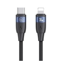 Кабель Usams US-SJ634 U85 Type-C для Lightning PD 30W Aluminum Alloy Fast Charging &amp; Data Cable 1.2m black (SJ634USB01)