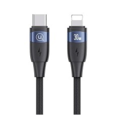 Кабель Usams US-SJ634 U85 Type-C для Lightning PD 30W Aluminum Alloy Fast Charging &amp; Data Cable 1.2m black (SJ634USB01)