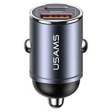 Автомобильное зарядное устройство Usams US-CC206 C38 PD30W A+C Dual Ports Fast Charging Invisible Ring Car Charger tarnish (CC206CC01)