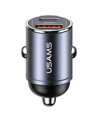 Автомобильное зарядное устройство Usams US-CC206 C38 PD30W A+C Dual Ports Fast Charging Invisible Ring Car Charger tarnish (CC206CC01)