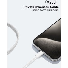 Кабель WUW-X200 Type-C to Type-C PD 60W white (WUW-X200TT)