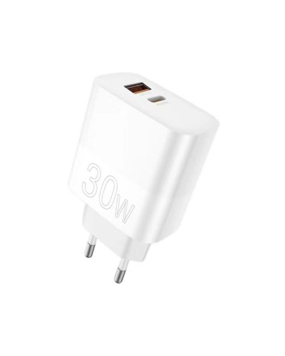 Зарядное устройство WUW-C208 30W PD USB-C + USB QC3.0 18W white (6972573333417)