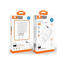 Зарядное устройство для WUW-C175 65W GaN USB A+USB C white (6972573335220)