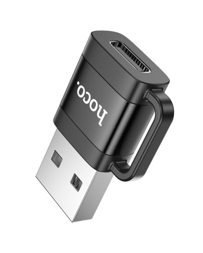 Адаптер HOCO UA31D USB male to Type-C female USB2.0 adapter Black (6942007628143)