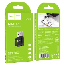 Адаптер HOCO UA31D USB для Type-C female USB2.0 adapter Black (6942007628143)