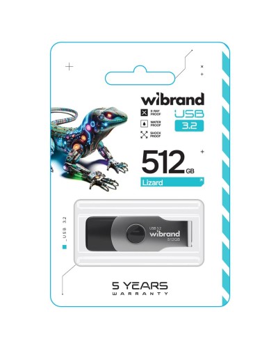 Flash Wibrand USB 3.2 Gen1 Lizard 512GB Black (WI3.2/LI512P9B)