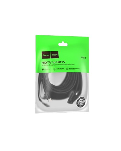 Кабель HOCO US13 HDTV male to HDTV female HD extension data cable(L=2M) Black (6942007628259)