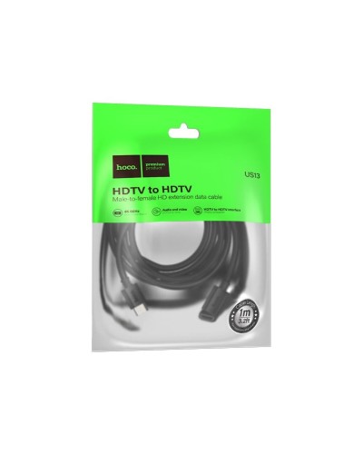 Кабель HOCO US13 HDTV male to HDTV female HD extension data cable(L=1M) Black (6942007628242)