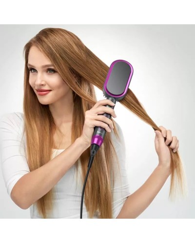 Гребінець для випрямлення волосся з цифровим дисплеєм HOCO HP44 Electric straightening hair comb with digital display(EU) Rose red (6942007631662)