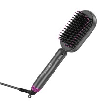 Расческа для выпрямления волос с цифровым дисплеем HOCO HP44 Electric straightening hair comb with digital display(EU) Rose red (6942007631662)