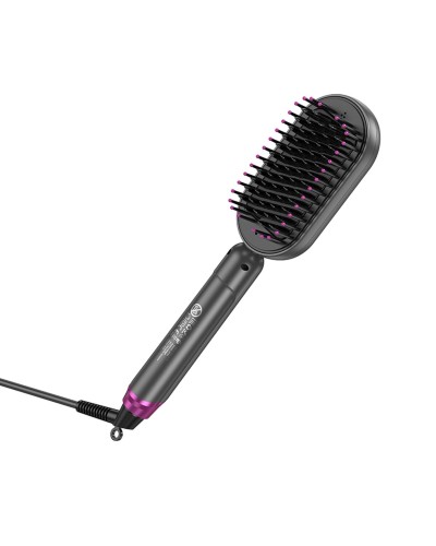 Гребінець для випрямлення волосся з цифровим дисплеєм HOCO HP44 Electric straightening hair comb with digital display(EU) Rose red (6942007631662)