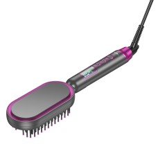 Расческа для выпрямления волос с цифровым дисплеем HOCO HP44 Electric straightening hair comb with digital display(EU) Rose red (6942007631662)