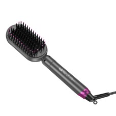 Расческа для выпрямления волос с цифровым дисплеем HOCO HP44 Electric straightening hair comb with digital display(EU) Rose red (6942007631662)