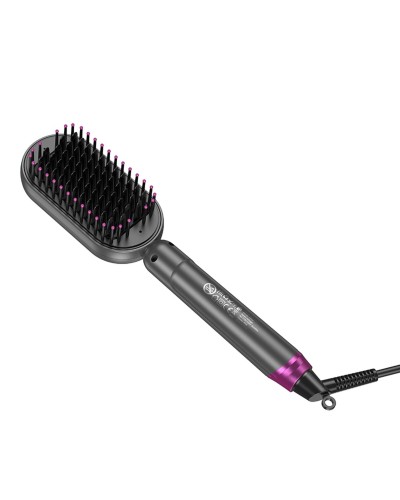 Гребінець для випрямлення волосся з цифровим дисплеєм HOCO HP44 Electric straightening hair comb with digital display(EU) Rose red (6942007631662)