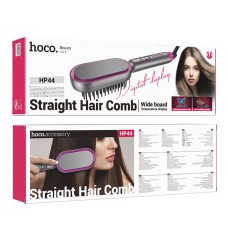 Расческа для выпрямления волос с цифровым дисплеем HOCO HP44 Electric straightening hair comb with digital display(EU) Rose red (6942007631662)