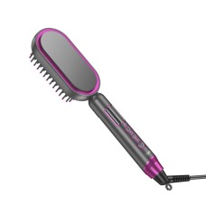 Расческа для выпрямления волос с цифровым дисплеем HOCO HP44 Electric straightening hair comb with digital display(EU) Rose red (6942007631662)
