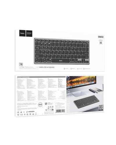 Клавіатура HOCO GM32 Wisdom wireless dual-mode keyboard(english version) Black (6942007631303)