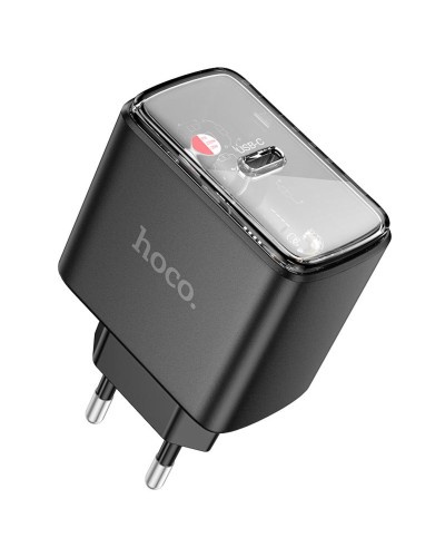 Мережевий зарядний пристрій HOCO CS41A Smart single port PD35W charger(EU) Black (6942007620703)