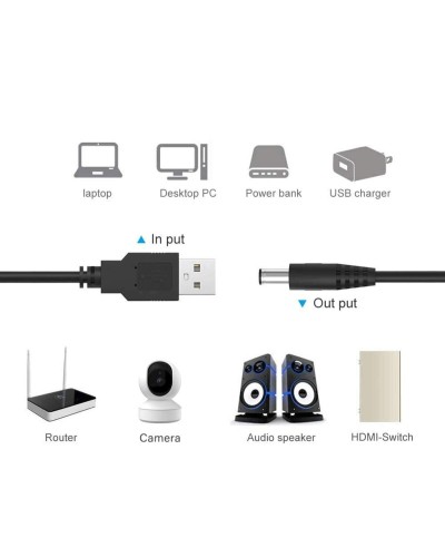 Кабель перетворювач USB-DC 5v-12v (1m) (USBDC512)