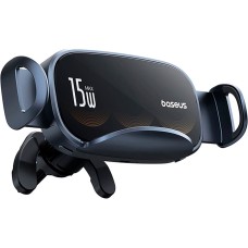 Автомобильный держатель с БЗП Baseus LightChaser Series Triple-Coil Wireless Charging Electric Car Mount Cluster Black (C40355901111-00)