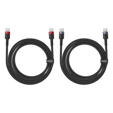 Кабель Baseus Cafule Charging Cable USB-C to USB-C 100W 1m 2pcs Red Black+Grey Black (P10318306003-00)