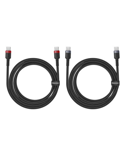 Кабель Baseus Cafule Charging Cable USB-C to USB-C 100W 1m 2pcs Red Black+Grey Black (P10318306003-00)