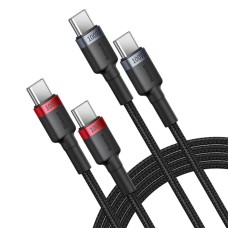 Кабель Baseus Cafule Charging Cable USB-C to USB-C 100W 1m 2pcs Red Black+Grey Black (P10318306003-00)