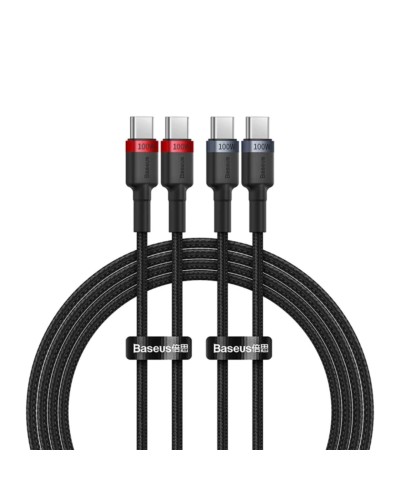 Кабель Baseus Cafule Charging Cable USB-C to USB-C 100W 1m 2pcs Red Black+Grey Black (P10318306003-00)