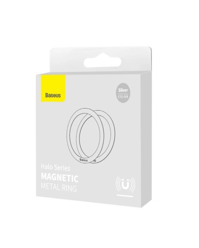 Магнітна пластина Baseus Halo Series Magnetic Metal Ring（2pcs/pack）Silver (PCCH000012)