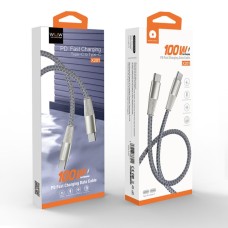 Кабель WUW-X201 Type-C to Type-C 100W 1m grey (WUW-X201TCTC)