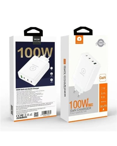 Зарядний пристрій WUW-C158 1USB 3Type-C PD100W white (WUW-C158)