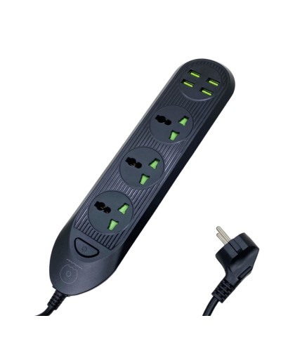 Мережевий подовжувач WUW-C133 4USB+3Socket 2500W 2m black (WUW-C133)