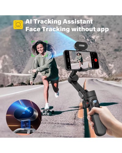 Трехосный стабилизатор AOCHUAN Professional Gimbal Stabilizer для Smartphone SMART X Pro AI Black (AOCHUAN-SMARTXPROAI-B)