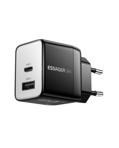 Зарядний пристрій ESSAGER ECT33W Gan 1USB 1T-C 33W black (ECT33W-LJB01-Z)