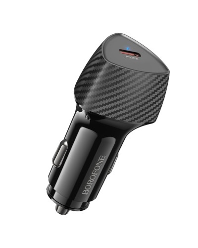 Автомобільний зарядний пристрій BOROFONE BZ31B Solid single-port PD30W car charger Black (6941991112607)