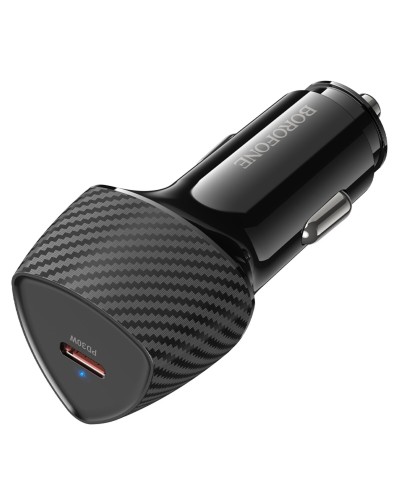 Автомобільний зарядний пристрій BOROFONE BZ31B Solid single-port PD30W car charger Black (6941991112607)