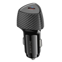 Автомобильное зарядное устройство BOROFONE BZ31B Solid single-port PD30W car charger Black (6941991112607)