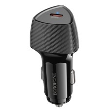 Автомобільний зарядний пристрій BOROFONE BZ31B Solid single-port PD30W car charger Black (6941991112607)