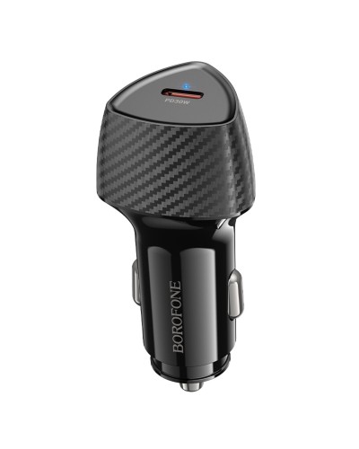 Автомобільний зарядний пристрій BOROFONE BZ31B Solid single-port PD30W car charger Black (6941991112607)