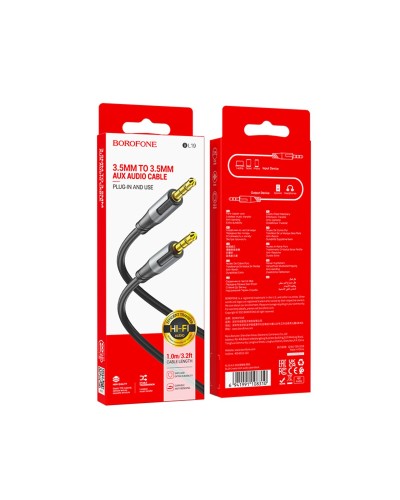 Аудіо-кабель BOROFONE BL19 Creator AUX audio cable Black (6941991108310)