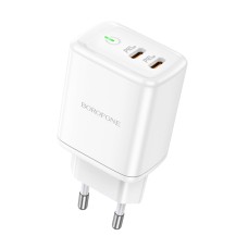 Мережевий зарядний пристрій BOROFONE BN9 Reacher PD35W dual port(2C) charger(EU) White (6974443388169)